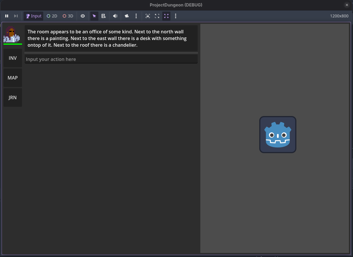 WIP Interface with generated Room description